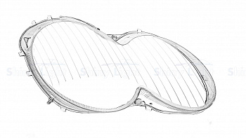 СТЕКЛО ФАРЫ ПРАВОЕ MERCEDES-BENZ SL-CLASS R230 01-08
