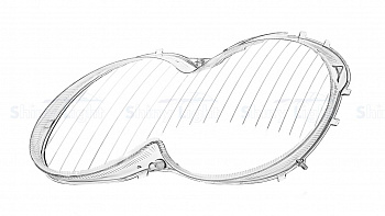 СТЕКЛО ФАРЫ ЛЕВОЕ MERCEDES-BENZ SL-CLASS R230 01-08